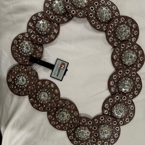 Nocona Brown Belt with Silver Accents